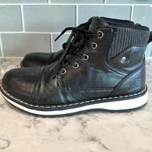 Boys Black Leather Ankle Boots